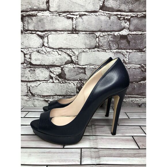 Miu Miu Blue Leather Peep Toe Platform Stiletto Heels Women’s Sz 37EU/6.5M US - Picture 8 of 16